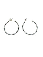ORECCHINI IN ARGENTO 925% CERCHIO SEMI APERTI E LAVORATI - CM Silver Jewels