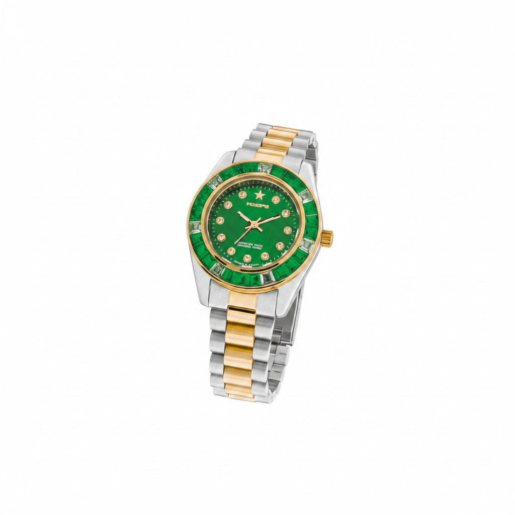 HOOPS OROLOGIO MONTE CARLO SILVER AND GOLD VERDE 2644L-SG06 - Gioielleria CM SILVER & JEWELS