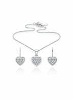 Set Cuore Brillante in Argento 925 – Collana e Orecchini Coordinati - Gioielleria CM SILVER & JEWELS