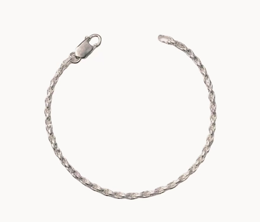 Sterling Silver 925 Rope Chain Bracelet – 18 cm | CM Silver Jewels