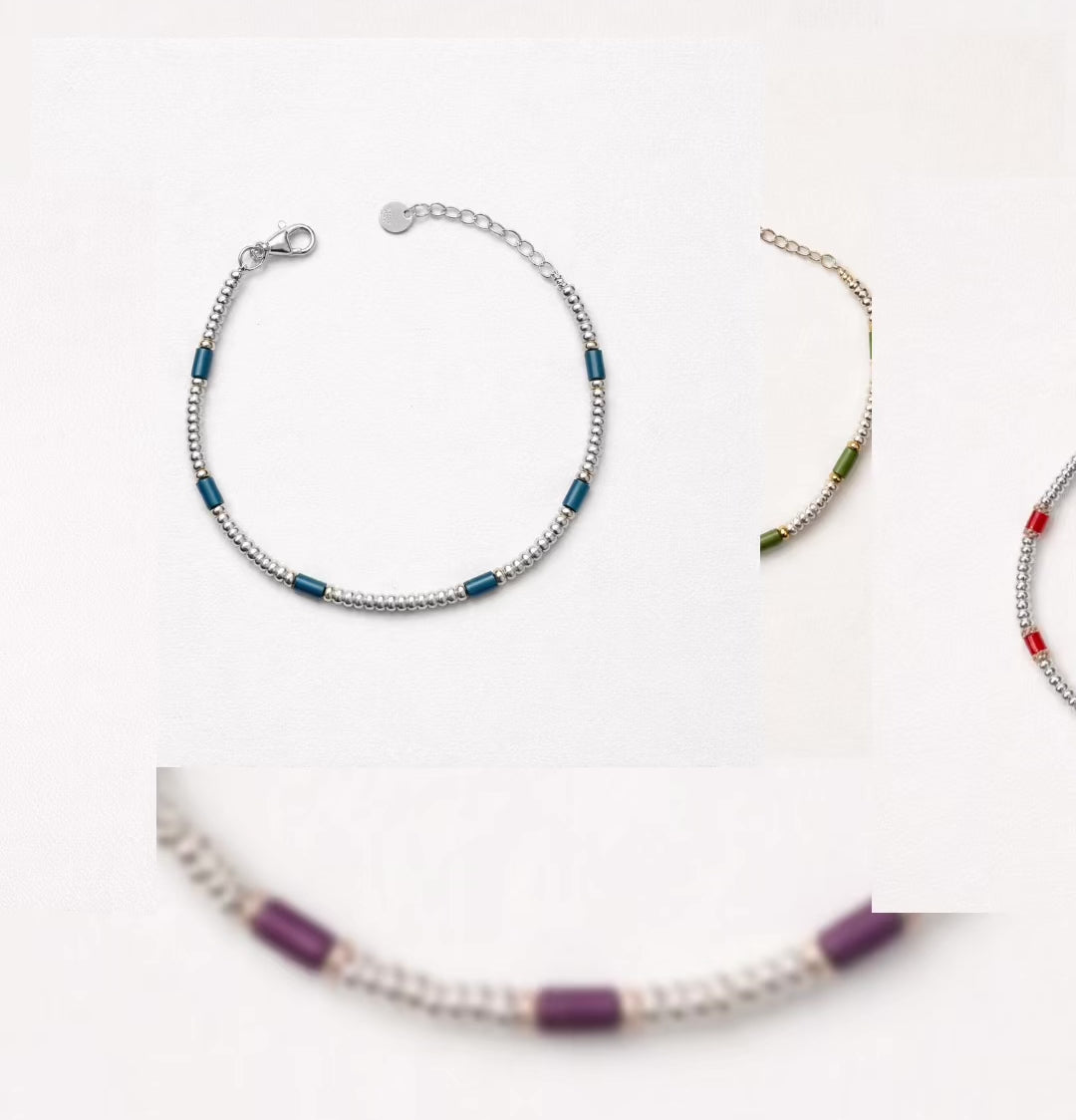 Bracciale in Argento 925 con Pietre Colorate – Lunghezza 16+3 cm | CM Silver Jewels