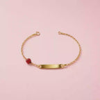 Bracelet d'identité en Or 18k avec Coccinelle Émaillée – 14 cm | CM Silver Jewels