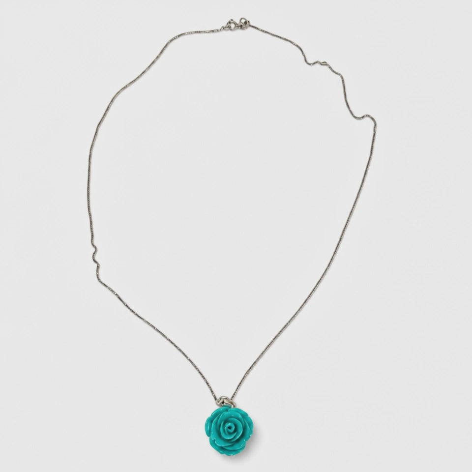 NECKLACE WITH PINK TURQUOISE PASTE