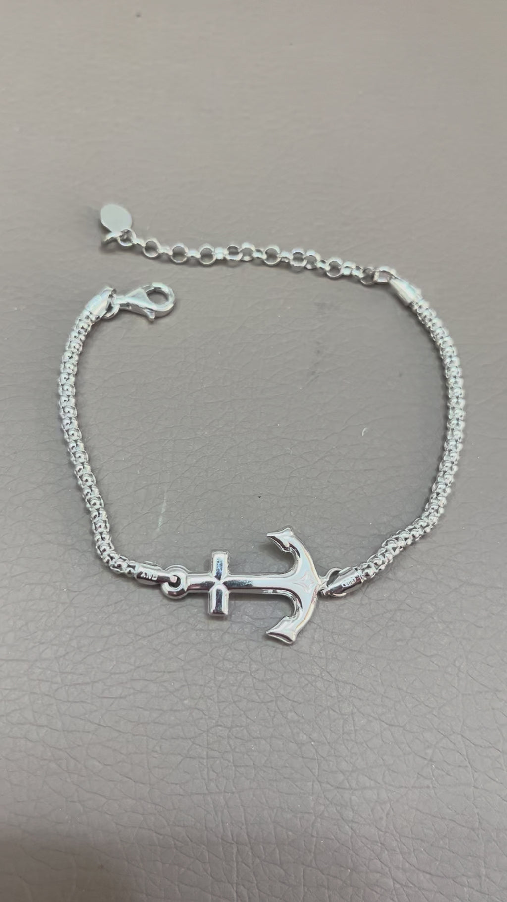 Bracciale in Argento 925 con Ancora – Lunghezza Regolabile 17,5–23 cm | CM Silver Jewels