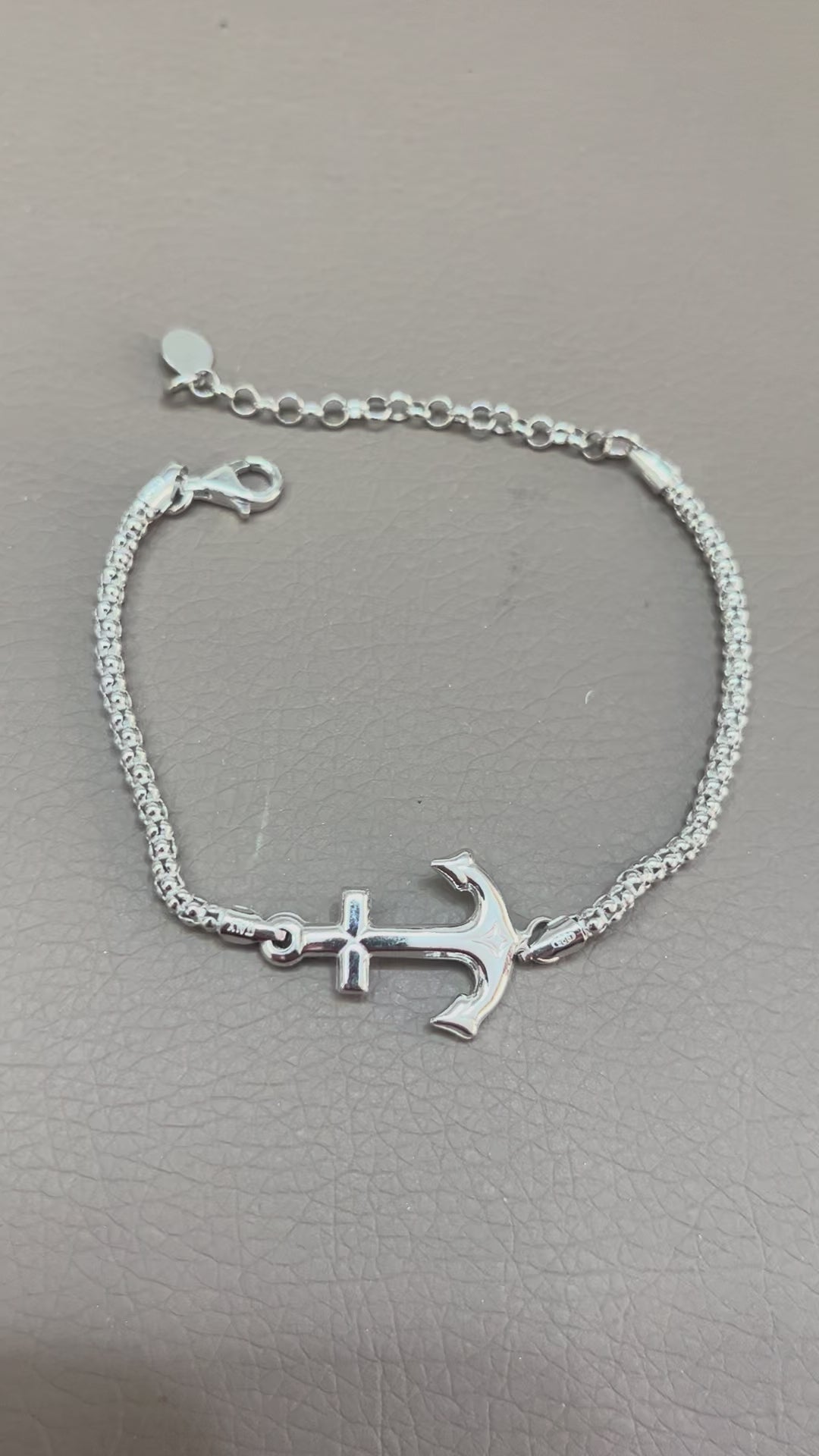 Bracciale in Argento 925 con Ancora – Lunghezza Regolabile 17,5–23 cm | CM Silver Jewels