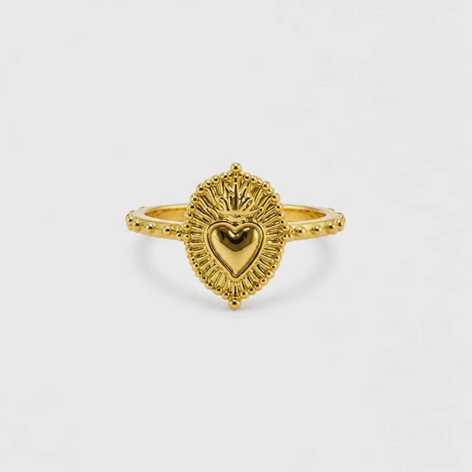 Anello Ex Voto in Argento 925 Placcato Oro – Promessa e Devozione | CM Silver Jewels