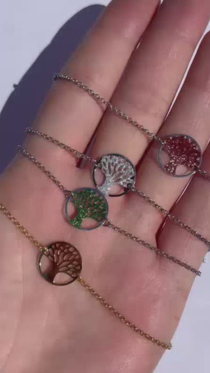 Women's 925 Sterling Silver Tree of Life Bracelet – Silver or Gold Tone 19.5 cm | CM Silver Jewels