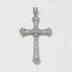 Croce Argento 925 con Zirconi Baguette e Rotondi – Ciondolo Voluminoso | CM Silver Jewels