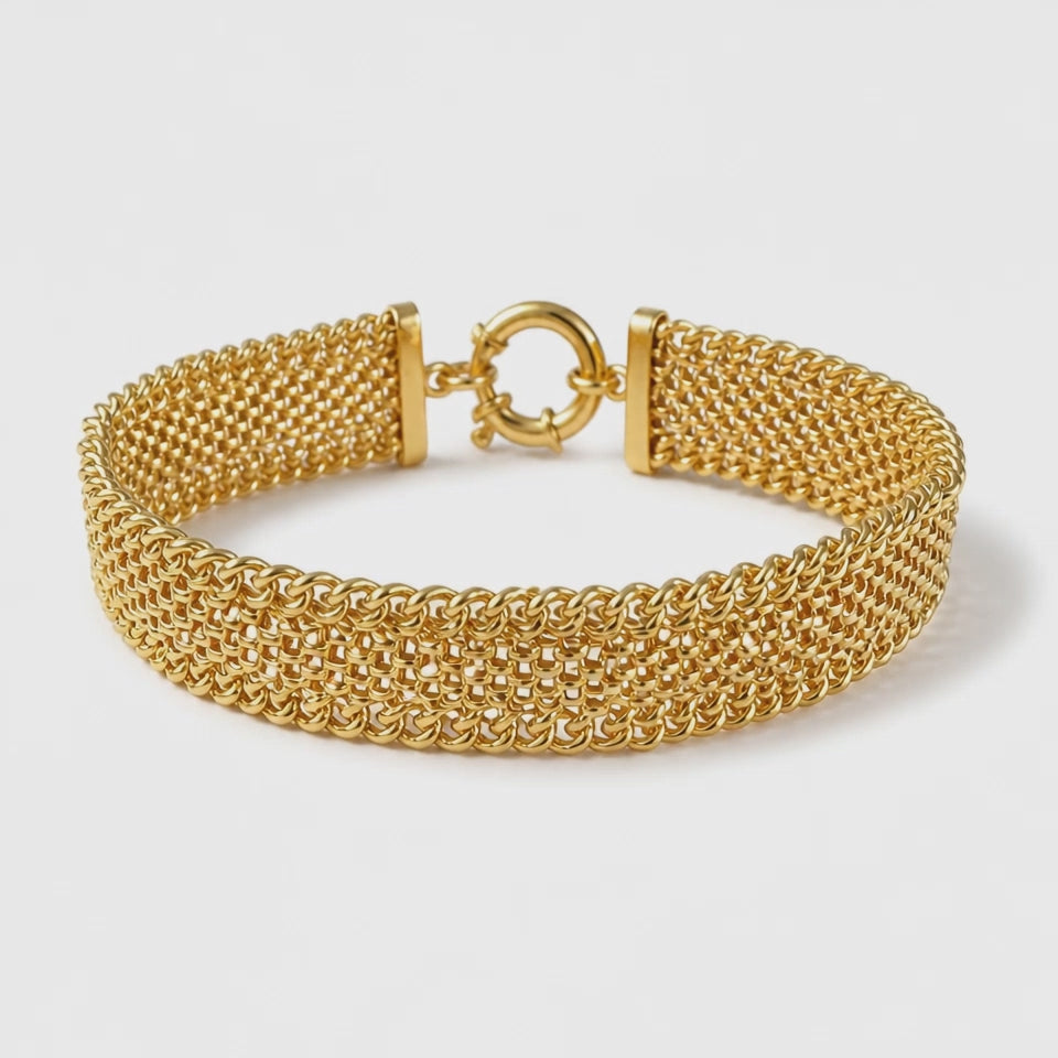 Women's 18K Gold Plated 925 Sterling Silver Bracelet – Elegant 20 cm Chain | CM Silver Jewels