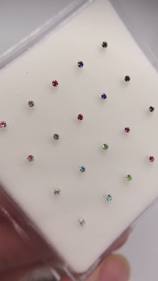 Piercing Naso Punto Luce Colorato in Argento 925 – 1 cm | CM Silver Jewels