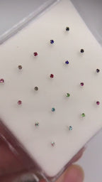 Piercing Naso Punto Luce Colorato in Argento 925 – 1 cm | CM Silver Jewels