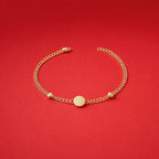 Bracciale in Oro 18K con Medaglietta e Cuori – 18 cm | CM Silver Jewels