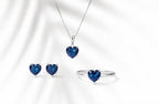 Parure Cuore in Argento Blu Zaffiro