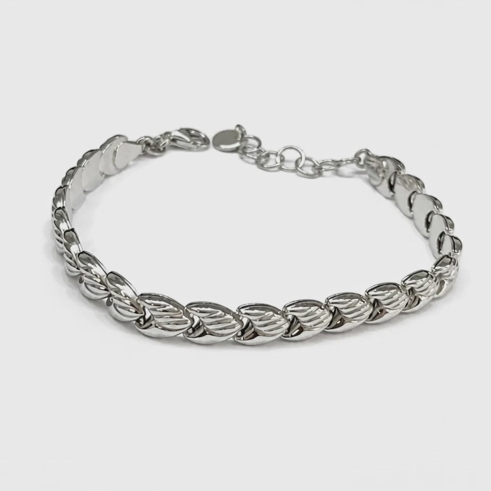 Bracciale Donna in Argento 925 – Maglia a Petalo Intrecciato 20 cm | CM Silver Jewels
