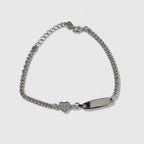 Women's Bracelet in 925 Silver with Zircon Pavé Heart – 20 cm Adjustable | CM Silver Jewels