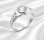 Bague Solitaire Unisexe en Argent 925 avec Zircon Naturel – Taille 16/18/20 | CM Silver Jewels
