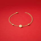 Bracciale in Oro 18K con Medaglietta e Cuori – 18 cm | CM Silver Jewels