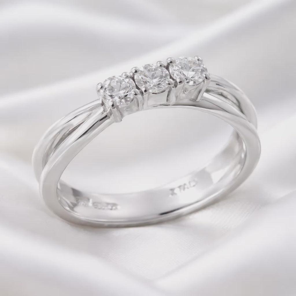 Bague Femme en Argent 925 avec Zircons – Taille 16/18/20/22 | CM Silver Jewels