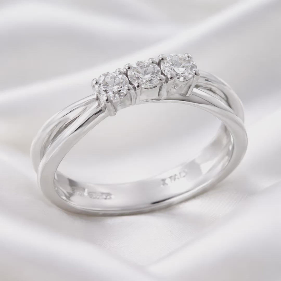 Bague Femme en Argent 925 avec Zircons – Taille 16/18/20/22 | CM Silver Jewels