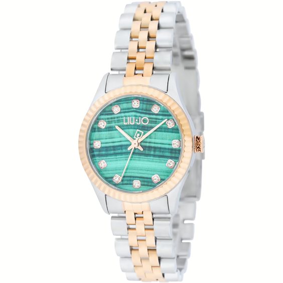 Liu Jo Women's Tiny Bicolor Watch with Green Malachite Dial – Ref. TLJ2315 | CM Silver Jewels