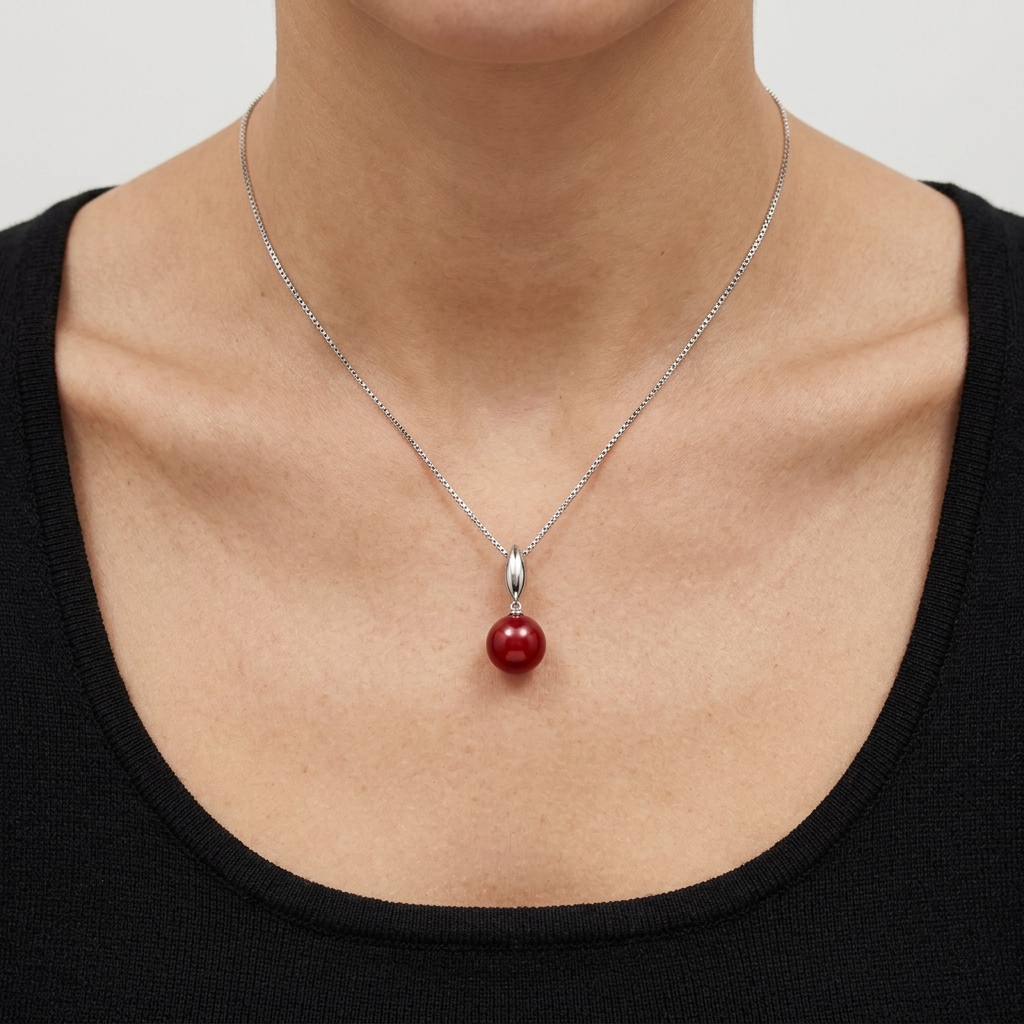 Proporzioni della collana da 45 cm indossata