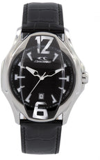 Men's Chronotech RW0029 Stainless Steel and Black Leather Watch 44 mm | CM Silver Jewels