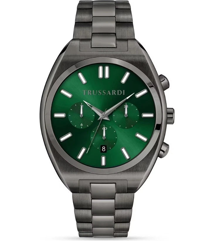 Orologio Uomo Trussardi Metropolitan Acciaio Grigio Quadrante Verde 42mm | CM Silver Jewels