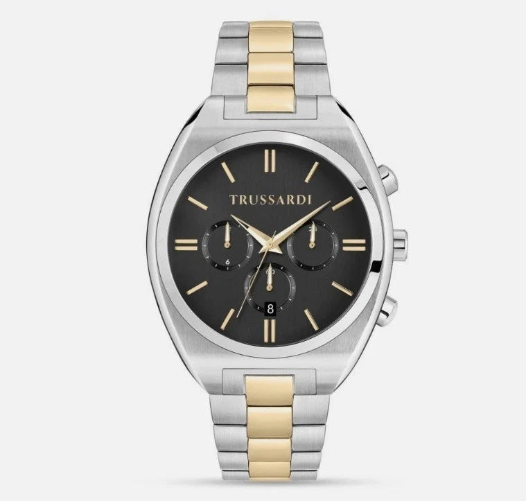 Orologio Uomo Trussardi Metropolitan Acciaio Bicolore Quadrante Nero 44mm | CM Silver Jewels