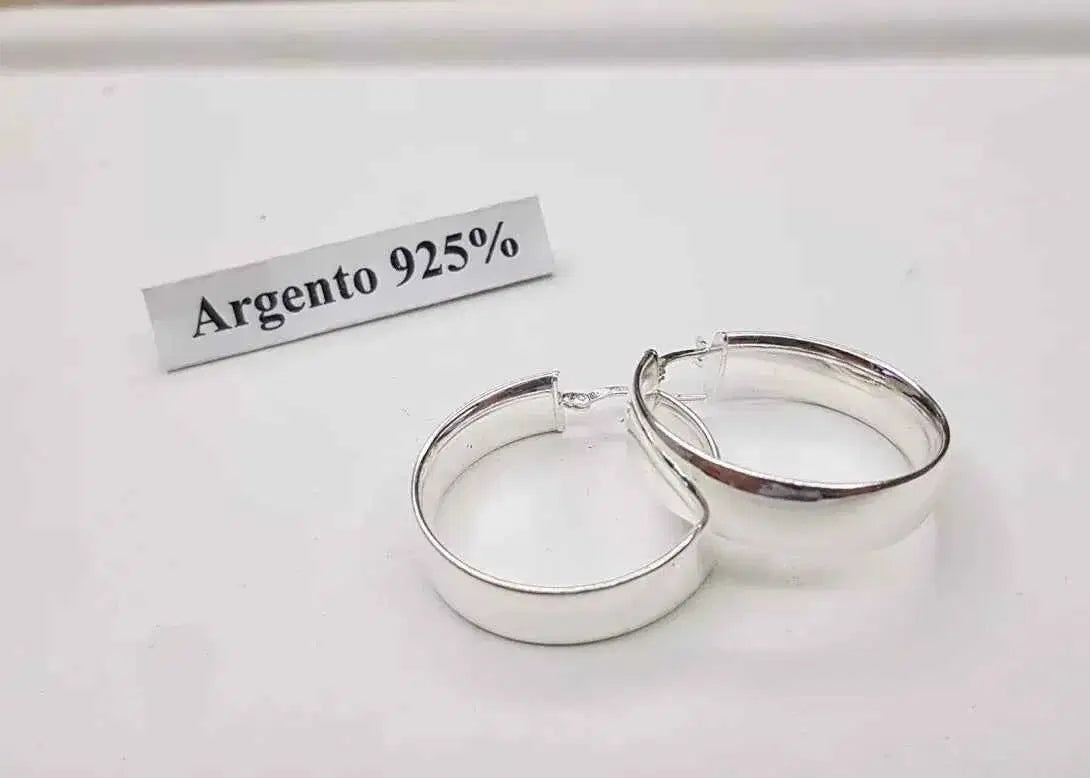 Orecchini in Argento 925 Cerchio Donna , NO NIKEL