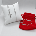 Set Collana e Bracciale Argento 925 con Croce