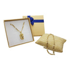Set Uomo Collana e Bracciale in Argento 925 Placcato Oro – Maglia Figaro con Ciondolo Testa di Cristo - Gioielleria CM SILVER & JEWELS