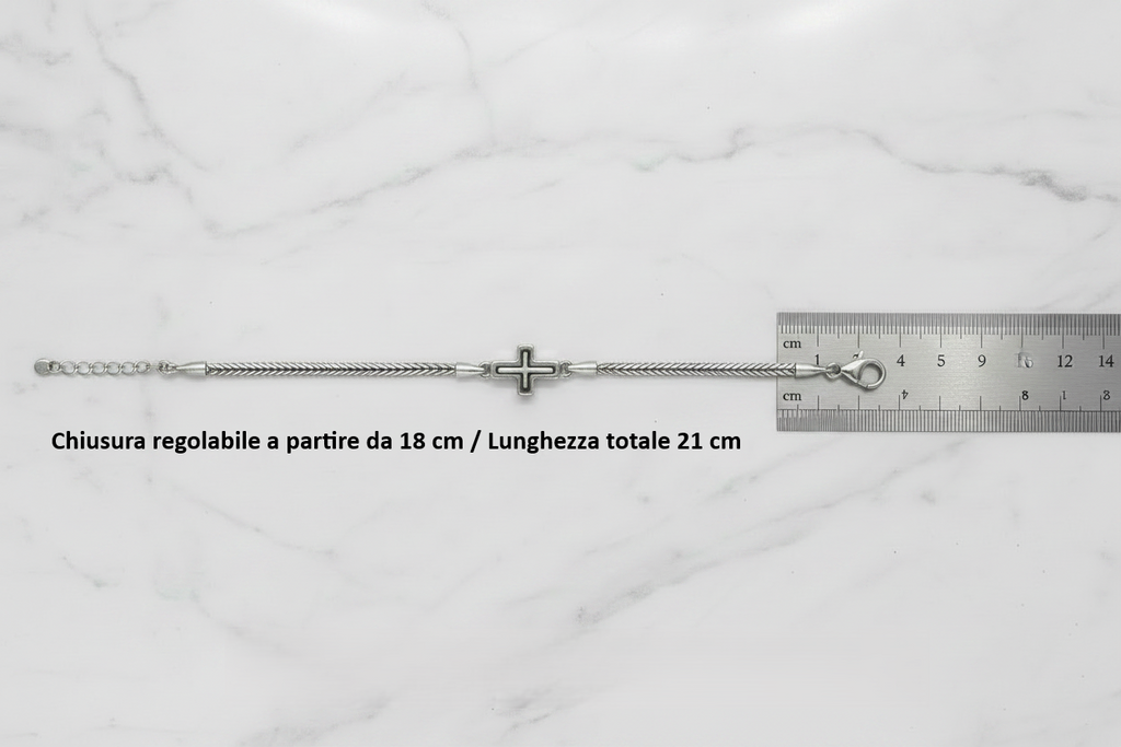 Bracelet en argent 925 avec croix minimaliste