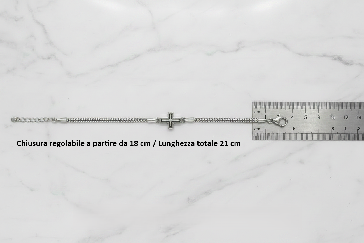 Bracelet en argent 925 avec croix minimaliste